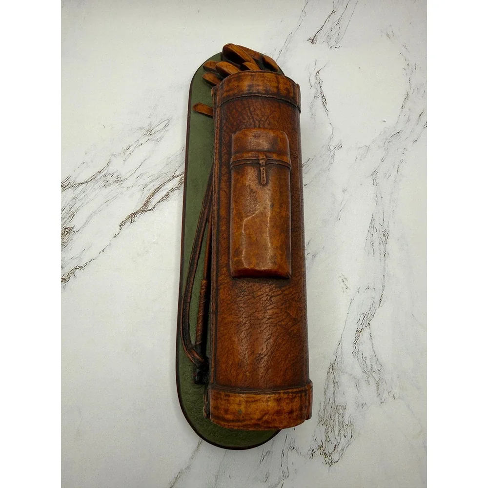 Vintage Golf Bag Trinket Box Desk Accessory Enesco Resin Brown